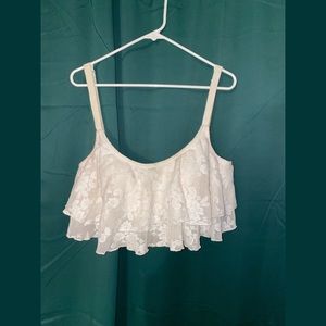 TORRID bathing suit top off white lace with adjustable straps size 2 womens plus